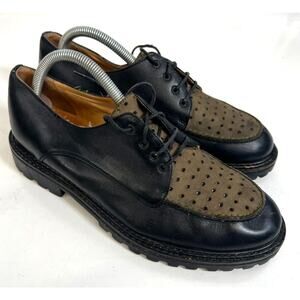 Vintage Giraudon Black & Brown‎ Leather Mens Shoes 15588 Size 42